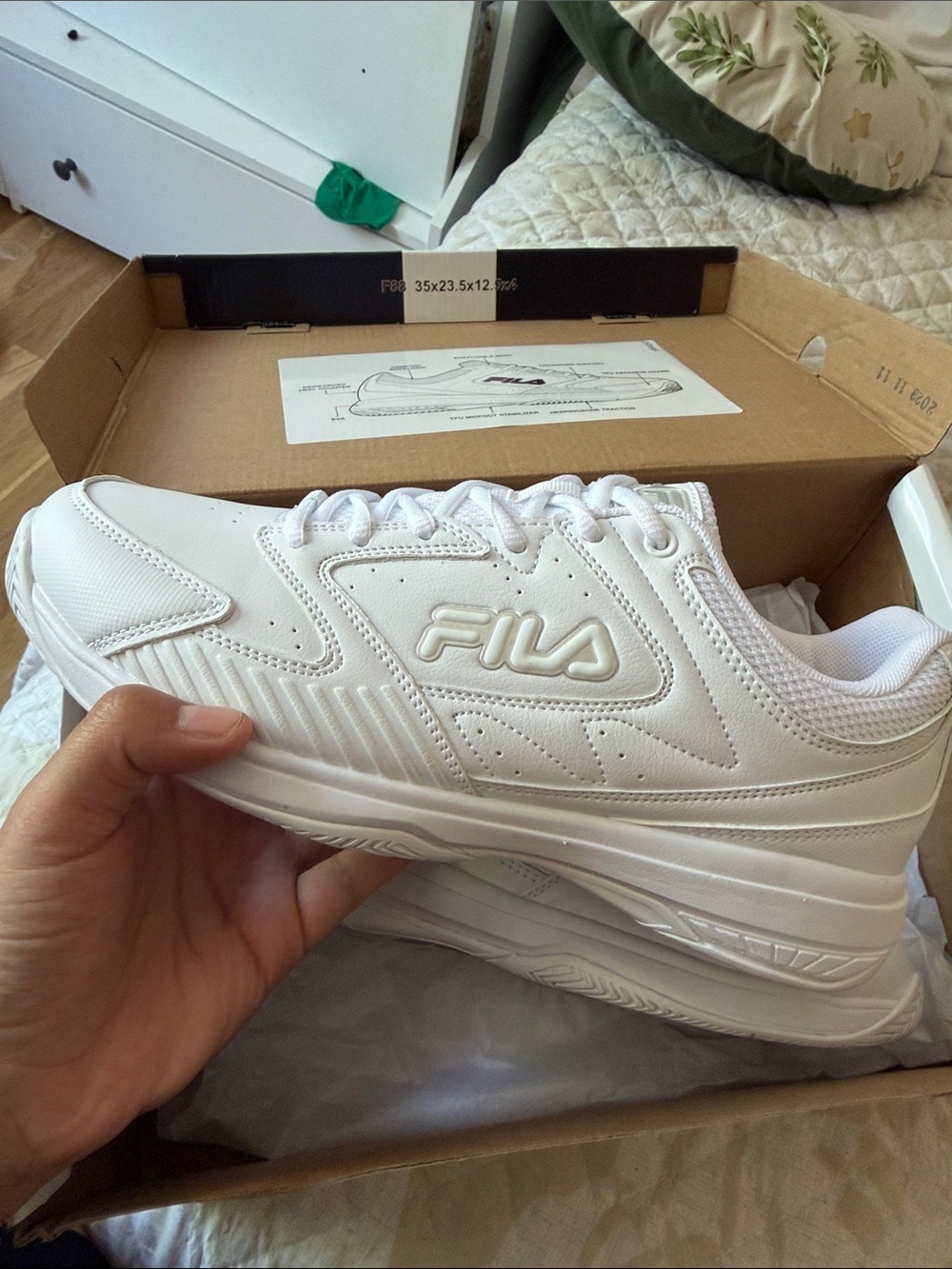 FILA Rifaso White Leather-Style Low-Top Sneaker